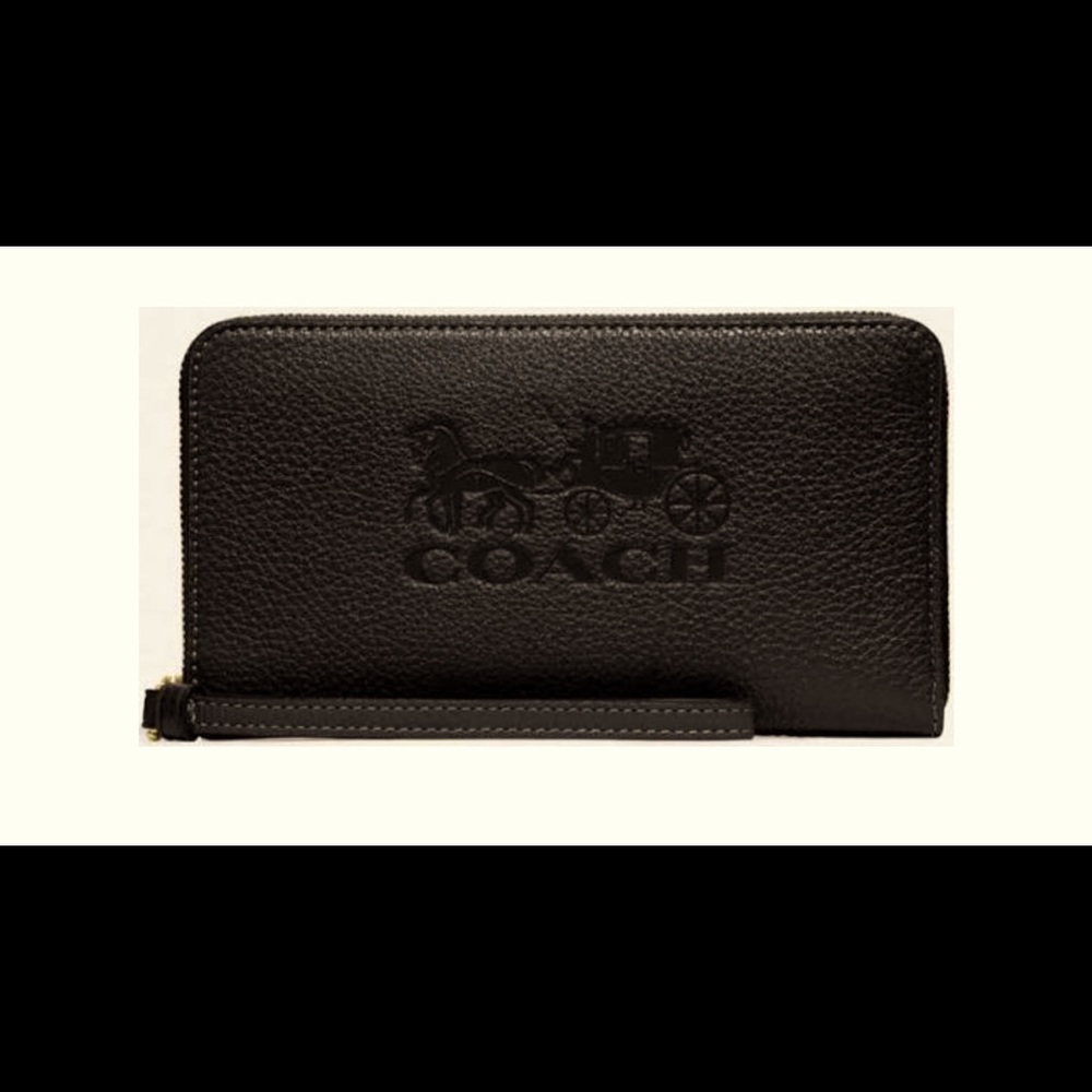 Coach Black Leather Wristlet